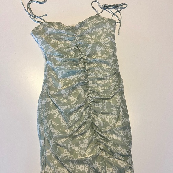 Sage Green Mini Dress - Picture 4 of 5